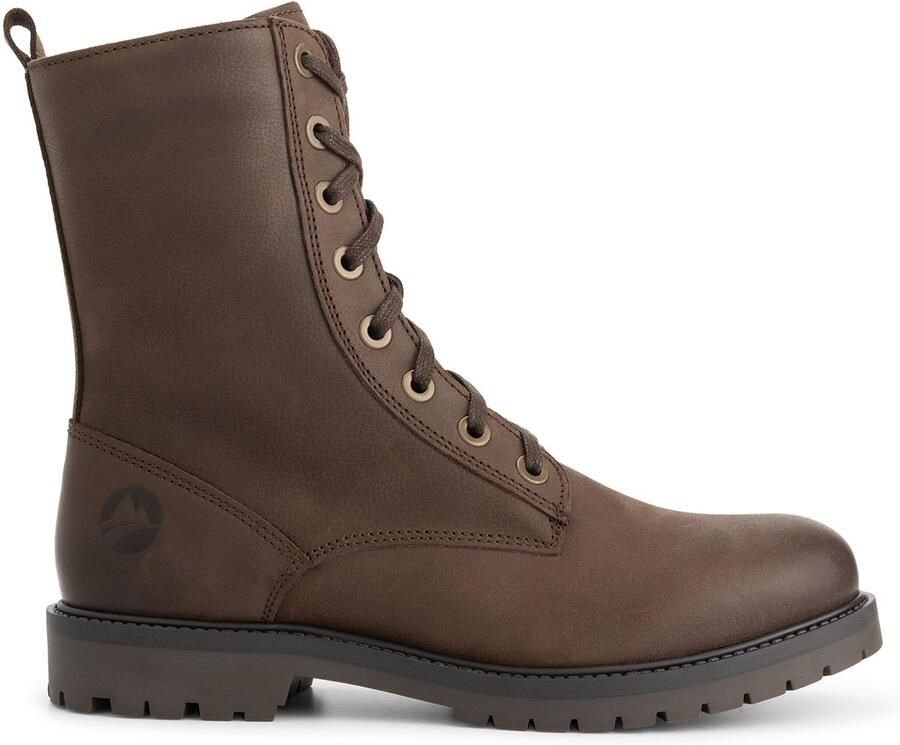 Travelin ' Bossvika Dames Veterboots met rits Nubuck Donkerbruin