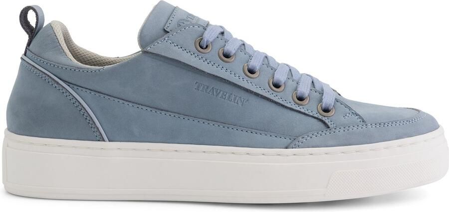 Travelin ' Croft Damessneakers 100% leer Veterschoenen Lichtblauw