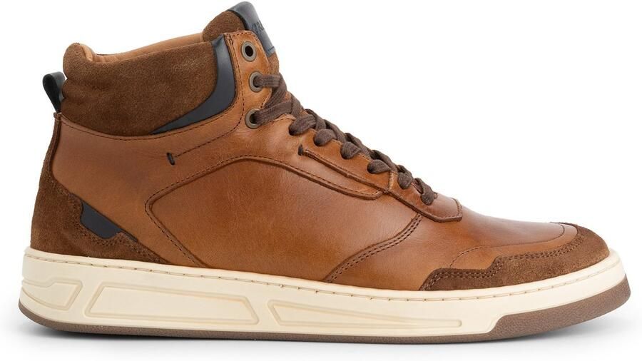 Travelin ' Durham Heren Hoge sneakers Leer Cognac