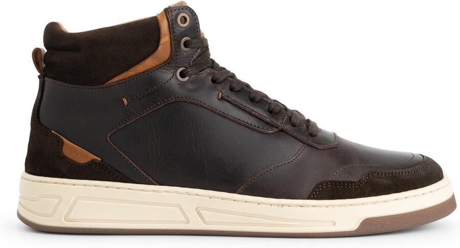 Travelin ' Durham Heren Hoge sneakers Leer Donkerbruin