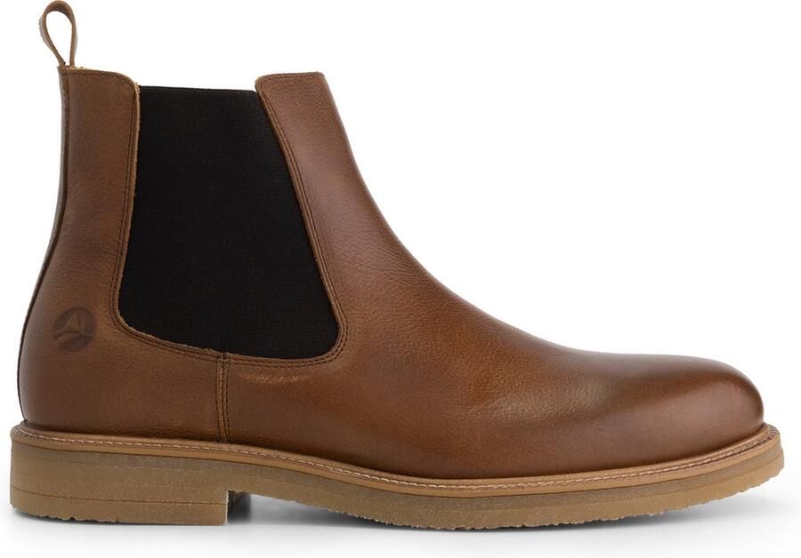 Travelin ' Egleton Heren leren laars 100% leer Chelsea boots Cognac