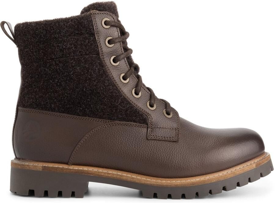 Travelin ' Enningdal Heren Veterboots Wol Vilt Donkerbruin