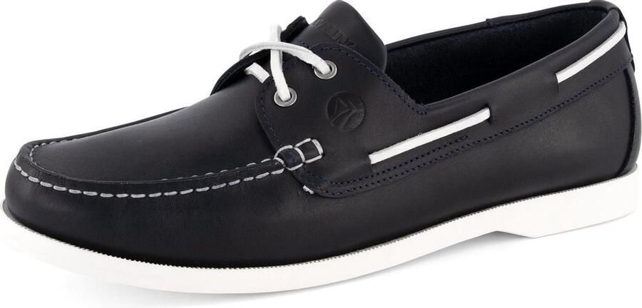 Travelin ' Exmouth Heren Leren Moccasins met veter Boot schoen Blauw Leer - Foto 9