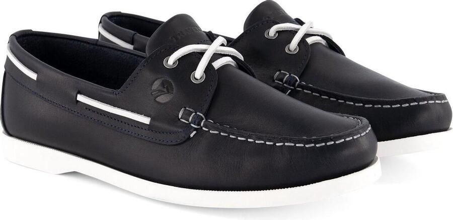 Travelin ' Exmouth Heren Leren Moccasins met veter Boot schoen Blauw Leer - Foto 8