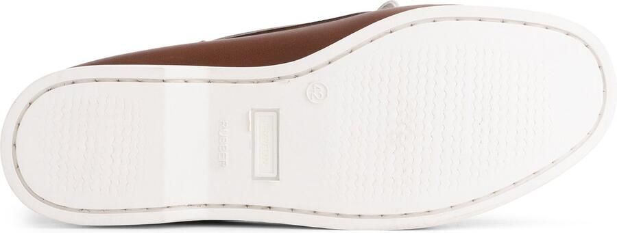 Travelin ' Exmouth Heren Leren Moccasins met veter Bootschoenen Instappers Cognac Bruin Leer - Foto 8