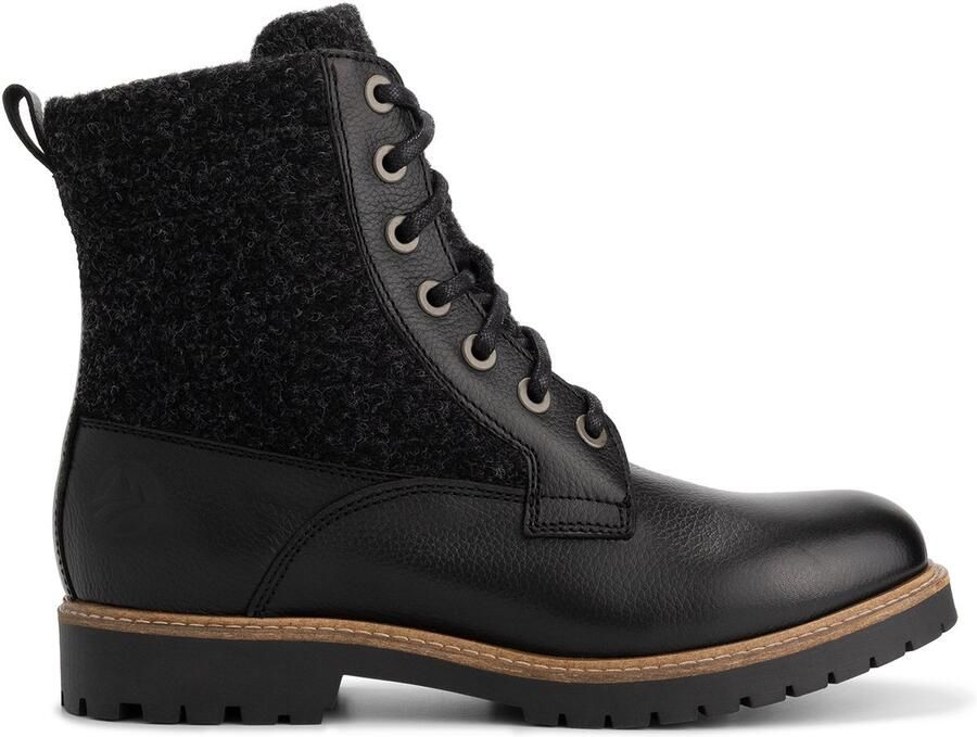 Travelin ' Folge Dames Veterboots Wol Vilt Zwart