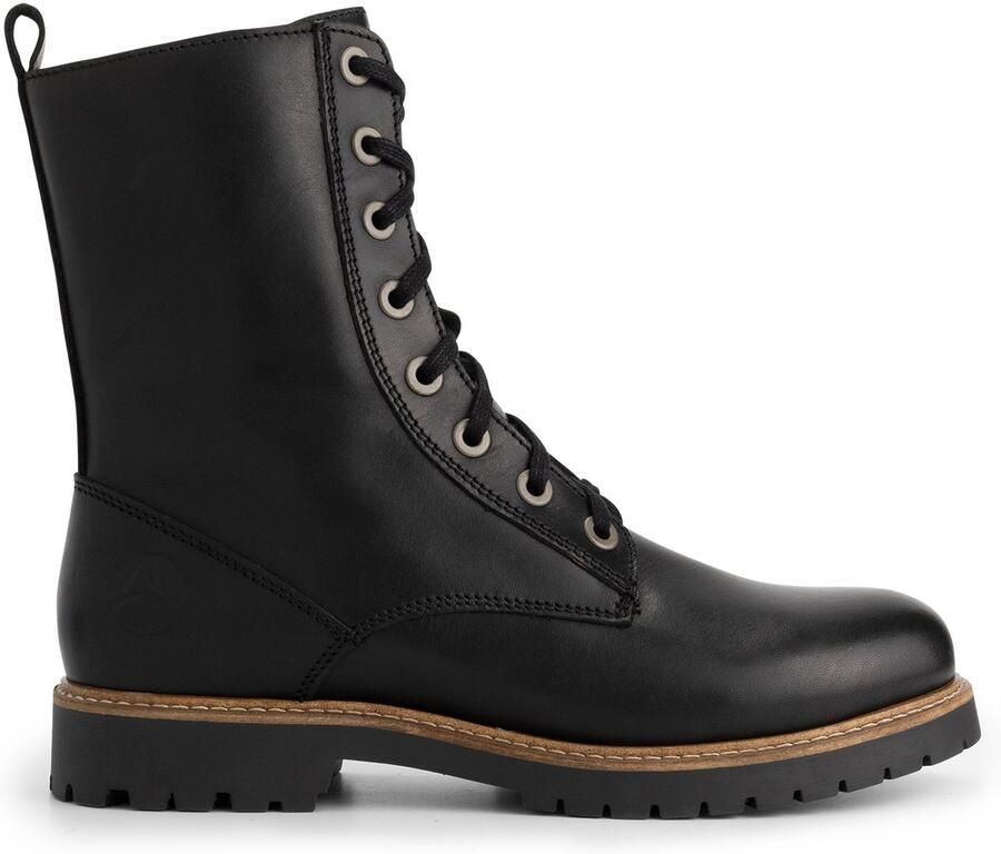 Travelin ' Forsol Dames Veterboots Leer Zwart