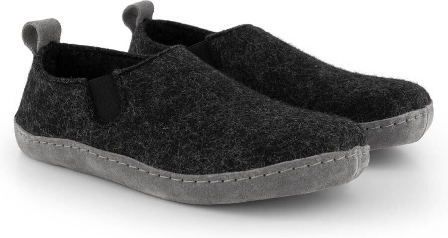 Travelin ' In Home Dames Sloffen Wollen Pantoffels Instappers met suède zool Donkergrijs - Foto 7