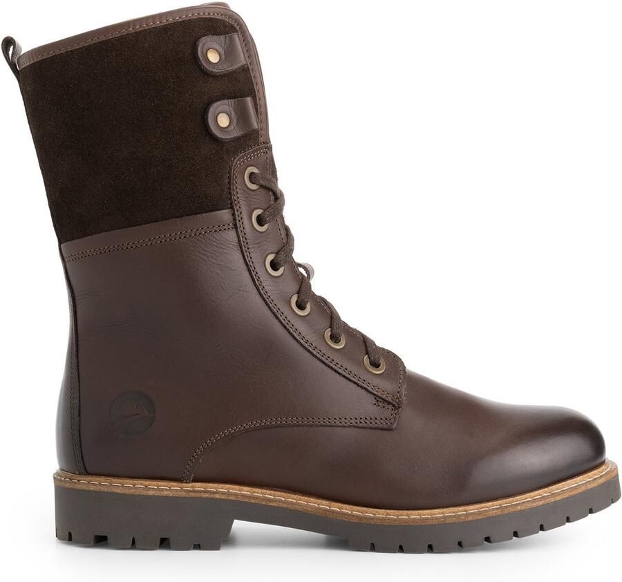 Travelin ' Kongea Dames Veterboots Wolgevoerd Donkerbruin