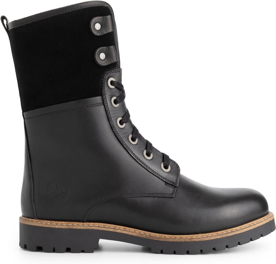Travelin ' Kongea Dames Veterboots Wolgevoerd Zwart