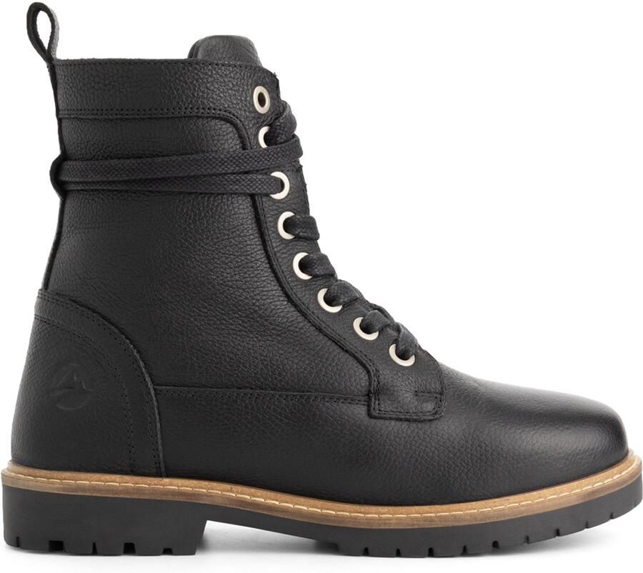 Travelin ' Kongsmark Dames Veterboots Wolgevoerd Zwart