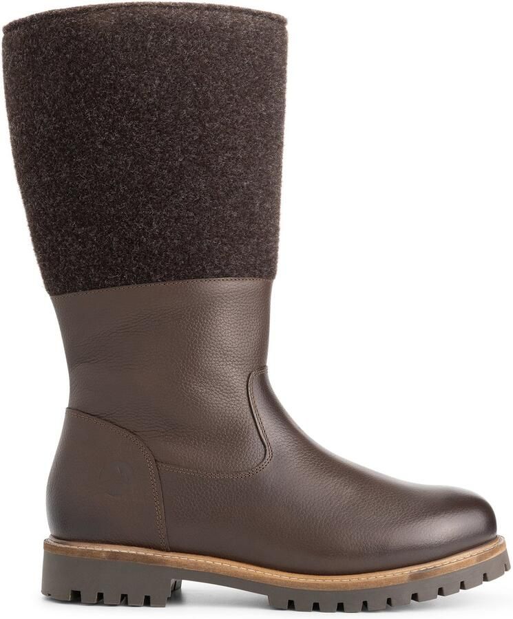 Travelin ' Lagen Heren Hoge laarzen Wol Vilt Donkerbruin