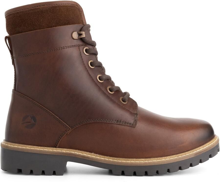 Travelin ' Langdets Heren Veterboots Wolgevoerd Donkerbruin
