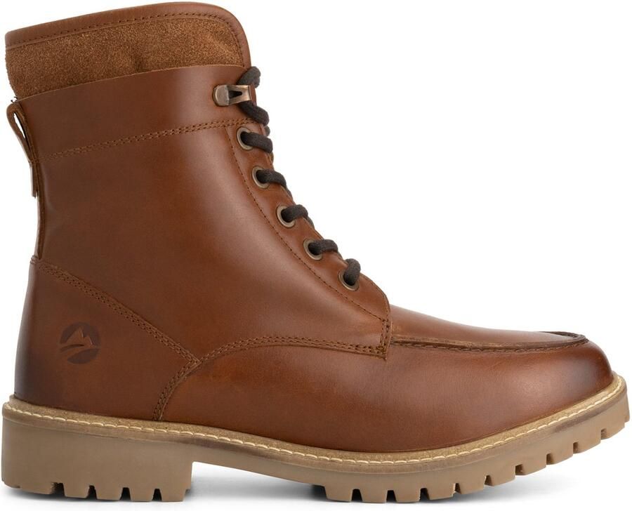 Travelin ' Langstrand Heren Veterboots Wolgevoerd Cognac
