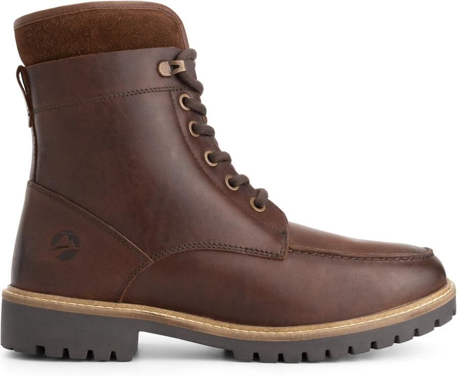 Travelin ' Langstrand Heren Veterboots Wolgevoerd Donkerbruin