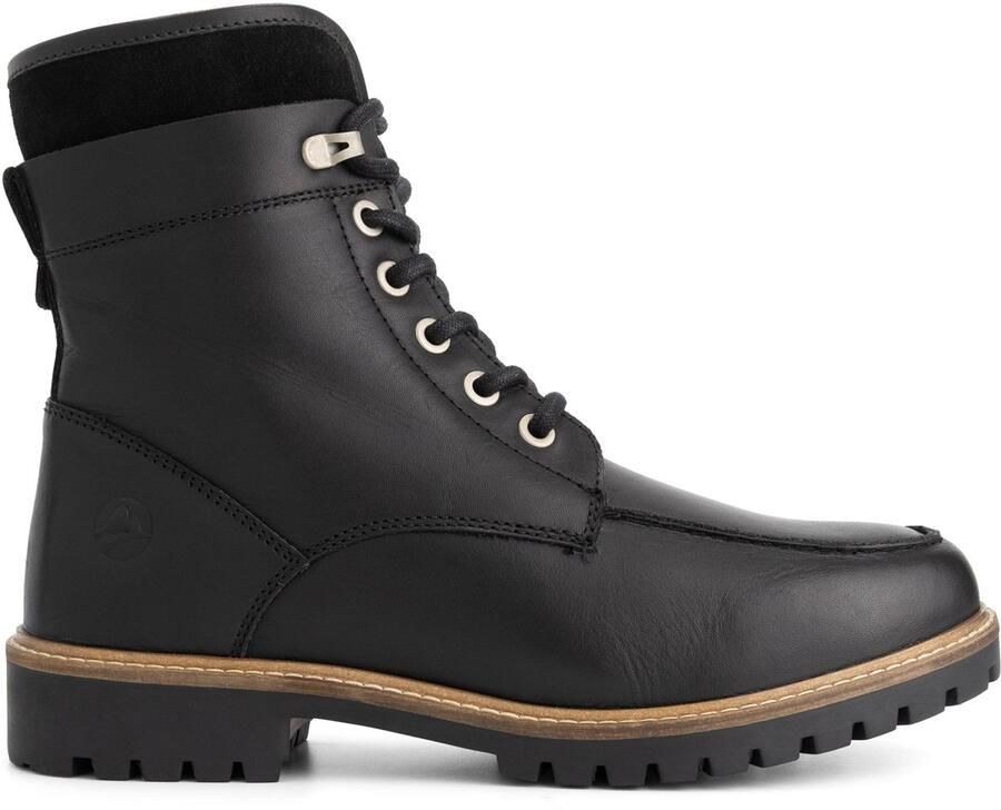 Travelin ' Langstrand Heren Veterboots Wolgevoerd Zwart
