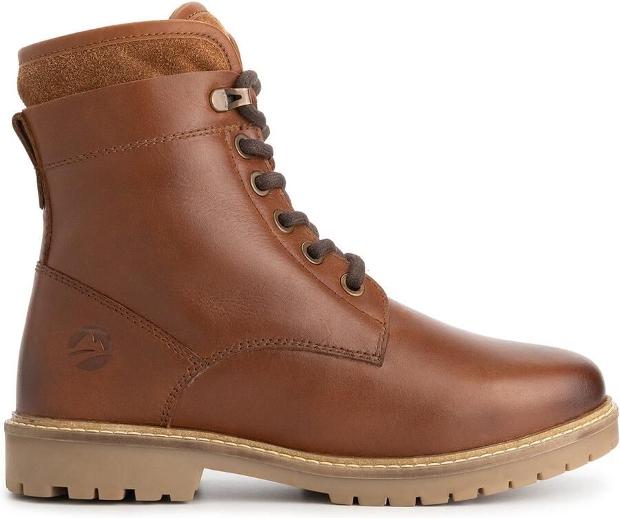 Travelin ' Larvik Dames Veterboots Wolgevoerd Cognac
