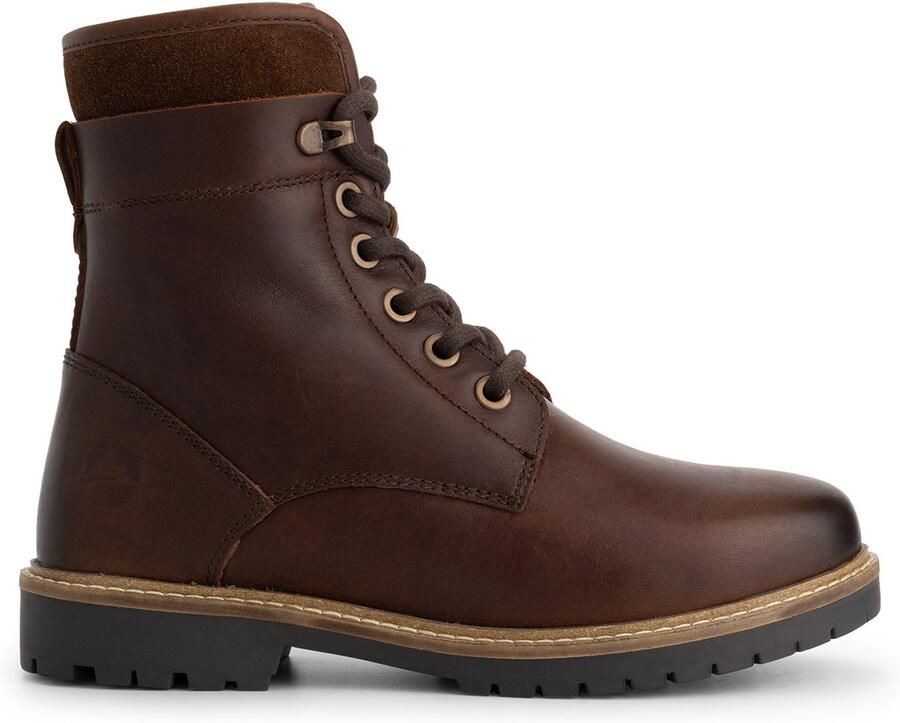 Travelin ' Larvik Dames Veterboots Wolgevoerd Donkerbruin