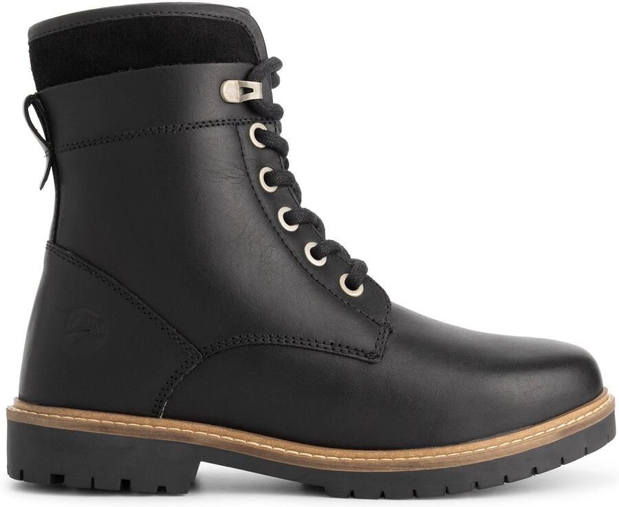 Travelin ' Larvik Dames Veterboots Wolgevoerd Zwart