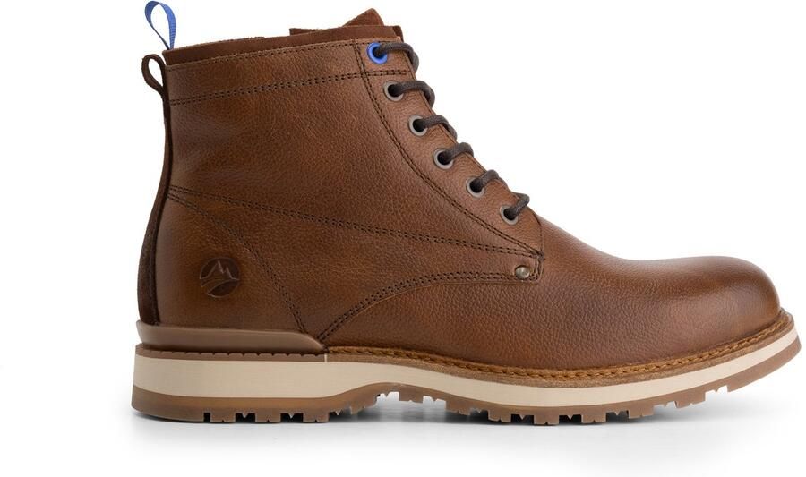 Travelin ' Malling Heren Veterboots Leer Cognac