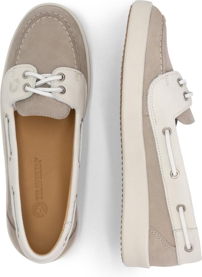 Travelin ' Marazion Leren Dames instappers Zomerschoenen vrouwen mocassins Grijs leer - Foto 4