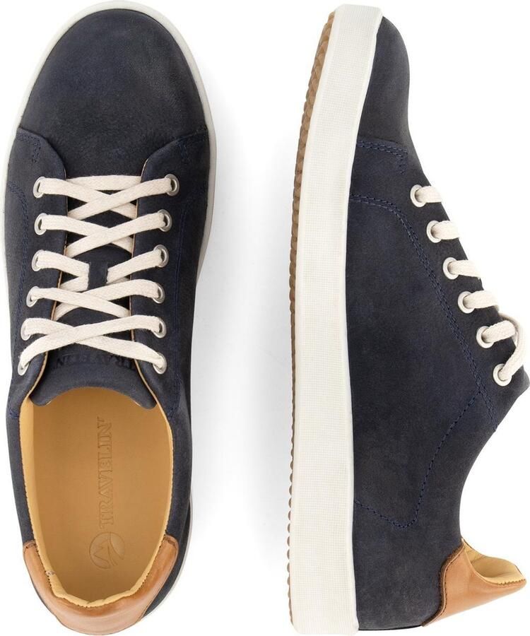 Travelin ' Metz Leren Damessneaker Veterschoen Blauw leer - Foto 6