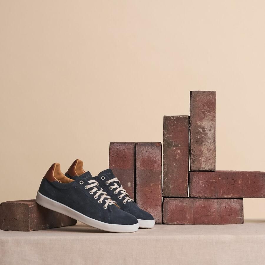 Travelin ' Metz Leren Damessneaker Veterschoen Blauw leer - Foto 2