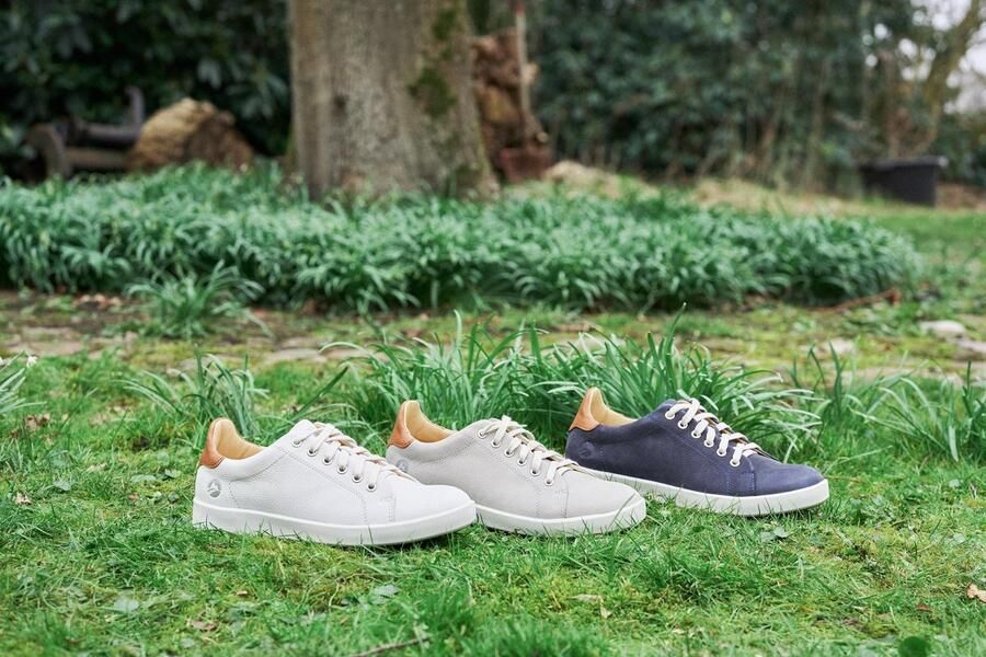 Travelin ' Metz Leren Damessneaker Veterschoen Wit leer - Foto 7