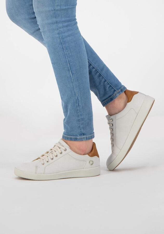 Travelin ' Metz Leren Damessneaker Veterschoen Wit leer - Foto 6