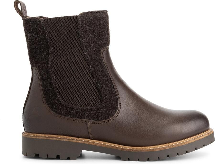 Travelin ' Okstindal Dames Chelsea boots Wol Vilt Donkerbruin