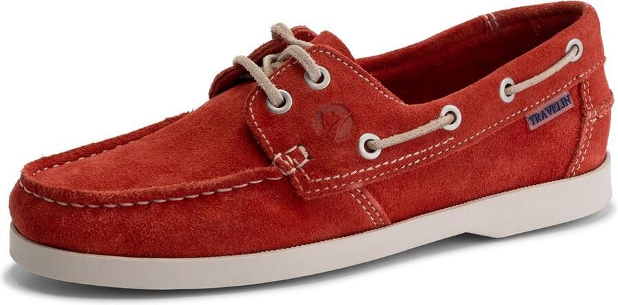 Travelin ' Penzance Dames bootschoenen Suede Leer instappers vrouwen Rood - Foto 2