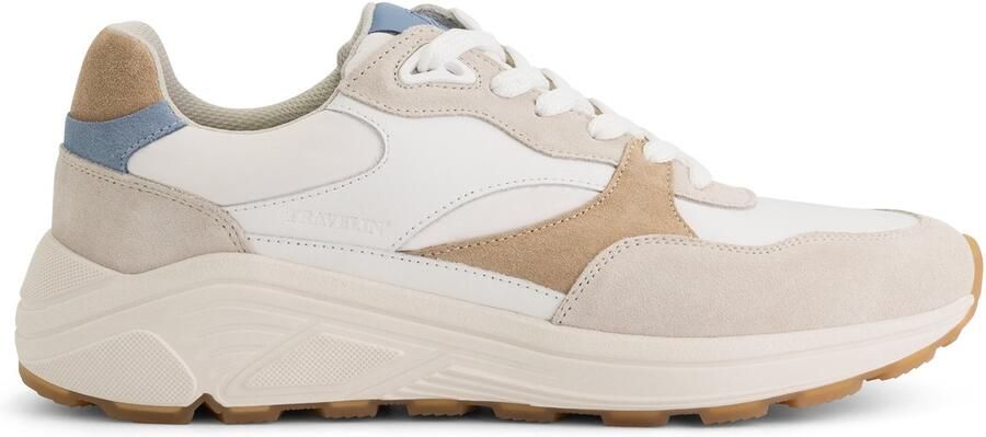Travelin ' Romsey Heren sneakers 100% leer Zand-blauw