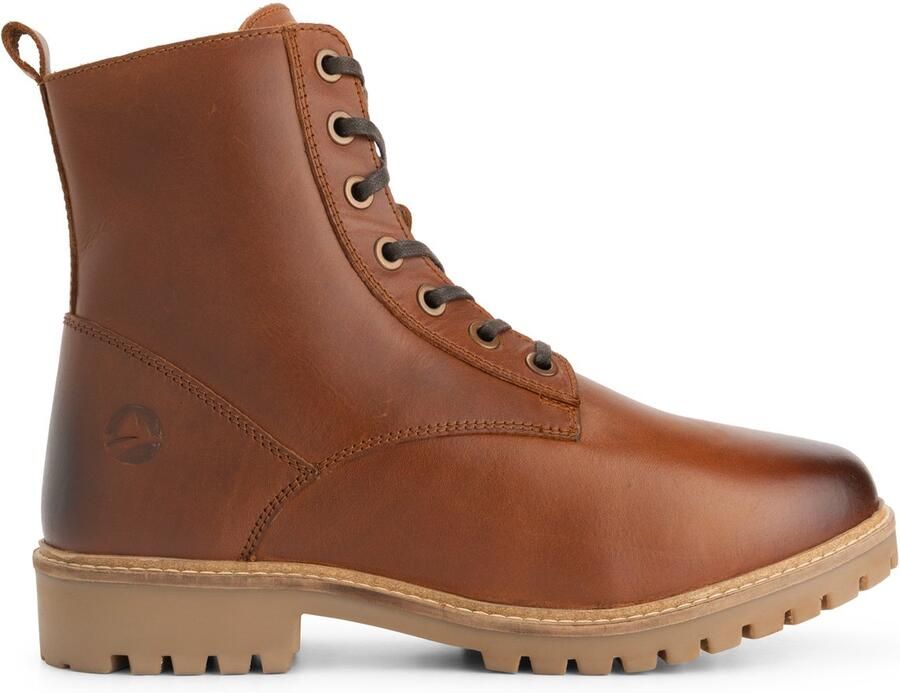 Travelin ' Rosendal Heren Veterboots met rits Wol gevoerd Cognac