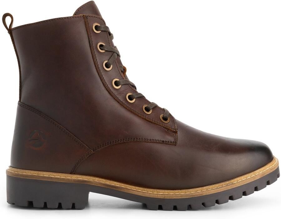 Travelin ' Rosendal Heren Veterboots met rits Wol gevoerd Donkerbruin