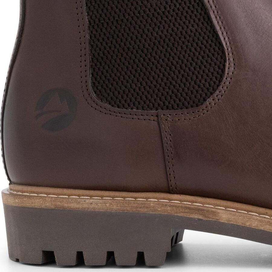 Travelin ' Rosseland Heren Leren Chelseaboots Wol gevoerd Donkerbruin Leer - Foto 2