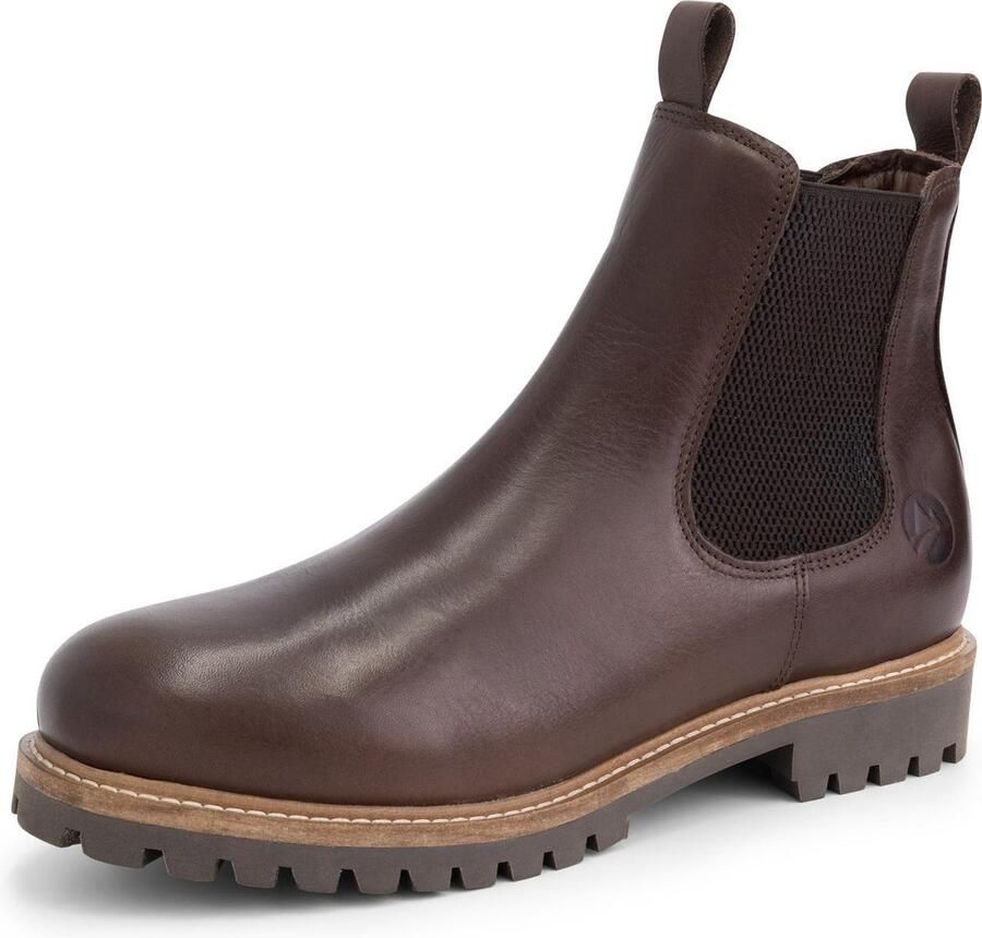 Travelin ' Rosseland Heren Leren Chelseaboots Wol gevoerd Donkerbruin Leer - Foto 4