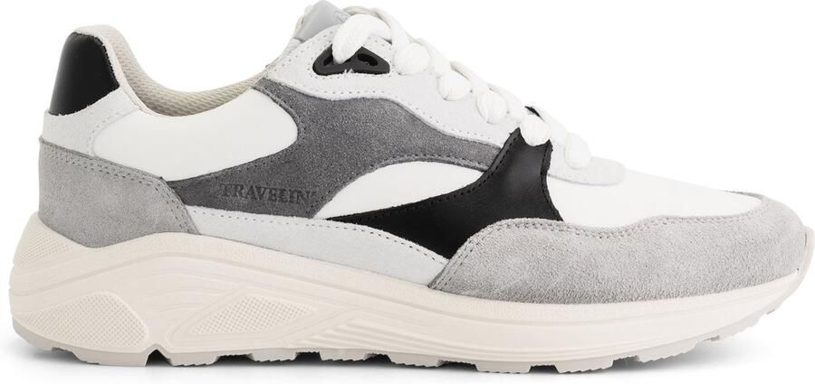 Travelin ' Royston Dames sneakers 100% leer Grijs-zwart
