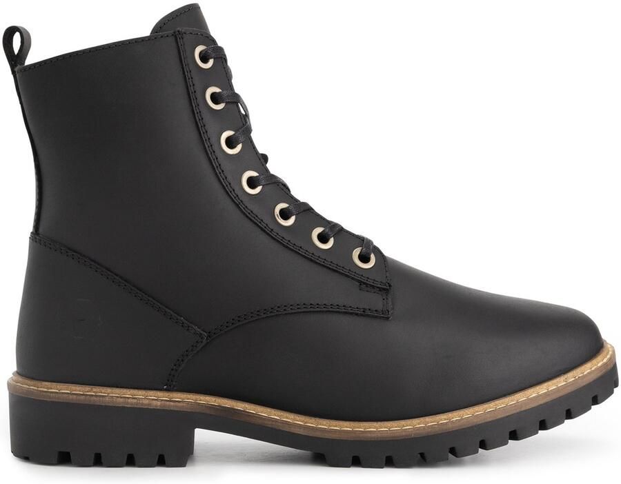 Travelin ' Rykken Heren Veterboots met rits Wol gevoerd Zwart