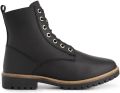 Travelin ' Rykken Heren Veterboots met rits Wol gevoerd Zwart - Zwart