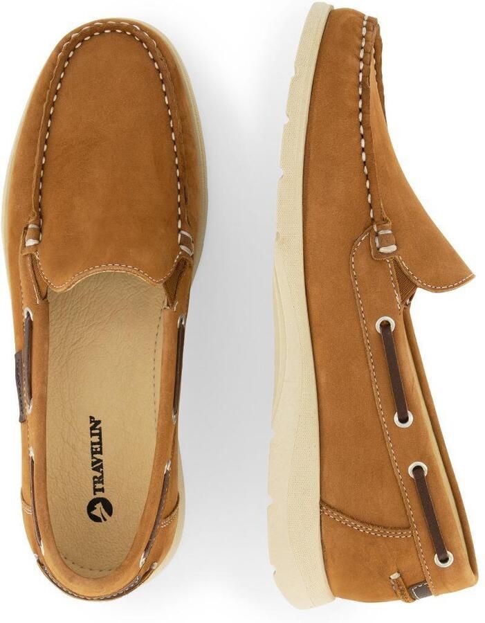 Travelin Seatown Dames Instappers Leren Moccasins Cognac - Foto 3