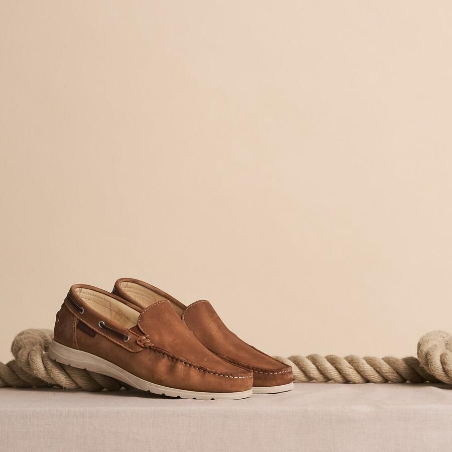 Travelin Seatown Dames Instappers Leren Moccasins Cognac - Foto 2