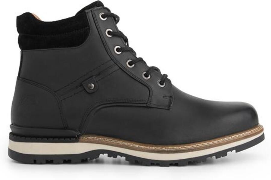 Travelin ' Sig Heren Veterboots Wolgevoerd Zwart