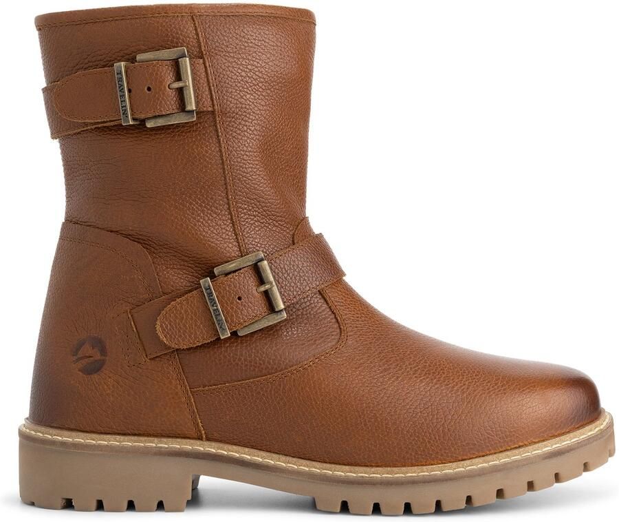 Travelin ' Skelde Heren Biker boots Wolgevoerd Cognac