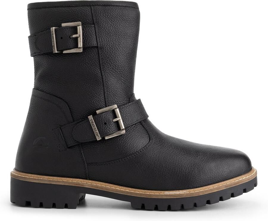 Travelin ' Skelde Heren Biker boots Wolgevoerd Zwart