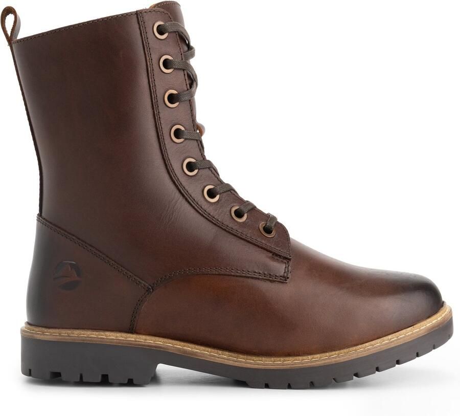 Travelin ' Trysil Dames Veterboots met rits Wol gevoerd Donkerbruin