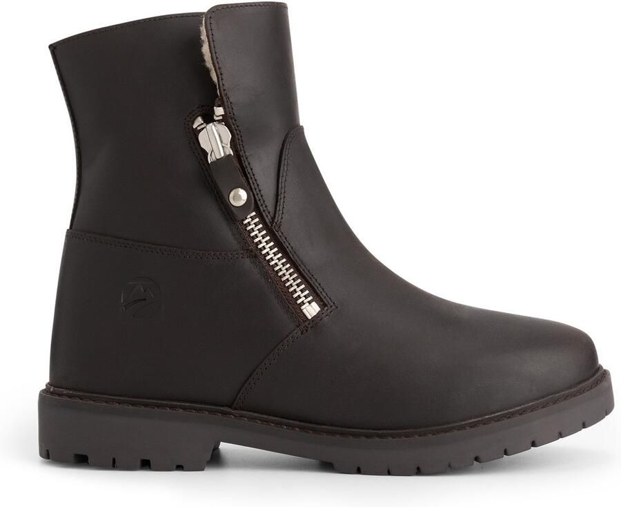 Travelin ' Vaerum Dames Enkellaarzen Wolgevoerd Donkerbruin