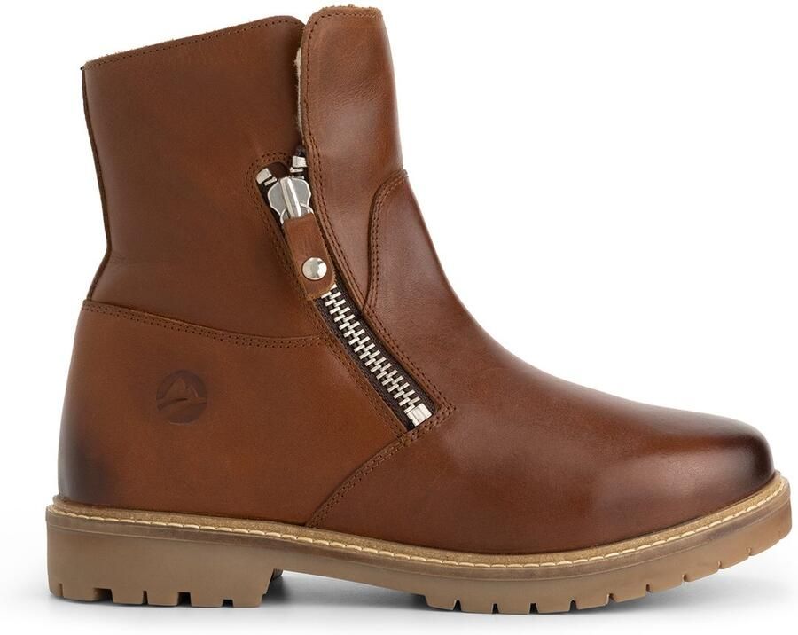 Travelin ' Vilsted Dames Enkellaarzen Wolgevoerd Cognac