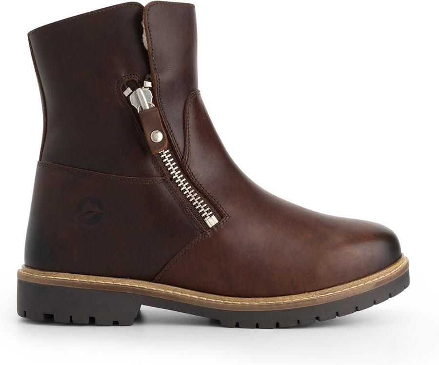 Travelin ' Vilsted Dames Enkellaarzen Wolgevoerd Donkerbruin