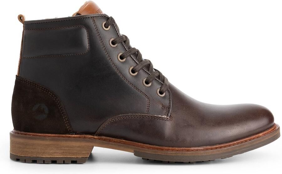 Travelin ' Walton Heren Veterschoenen met rits Leer Donkerbruin