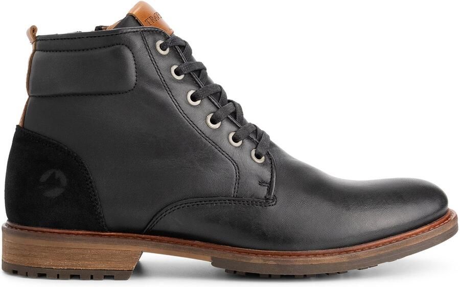 Travelin ' Walton Heren Veterschoenen met rits Leer Zwart